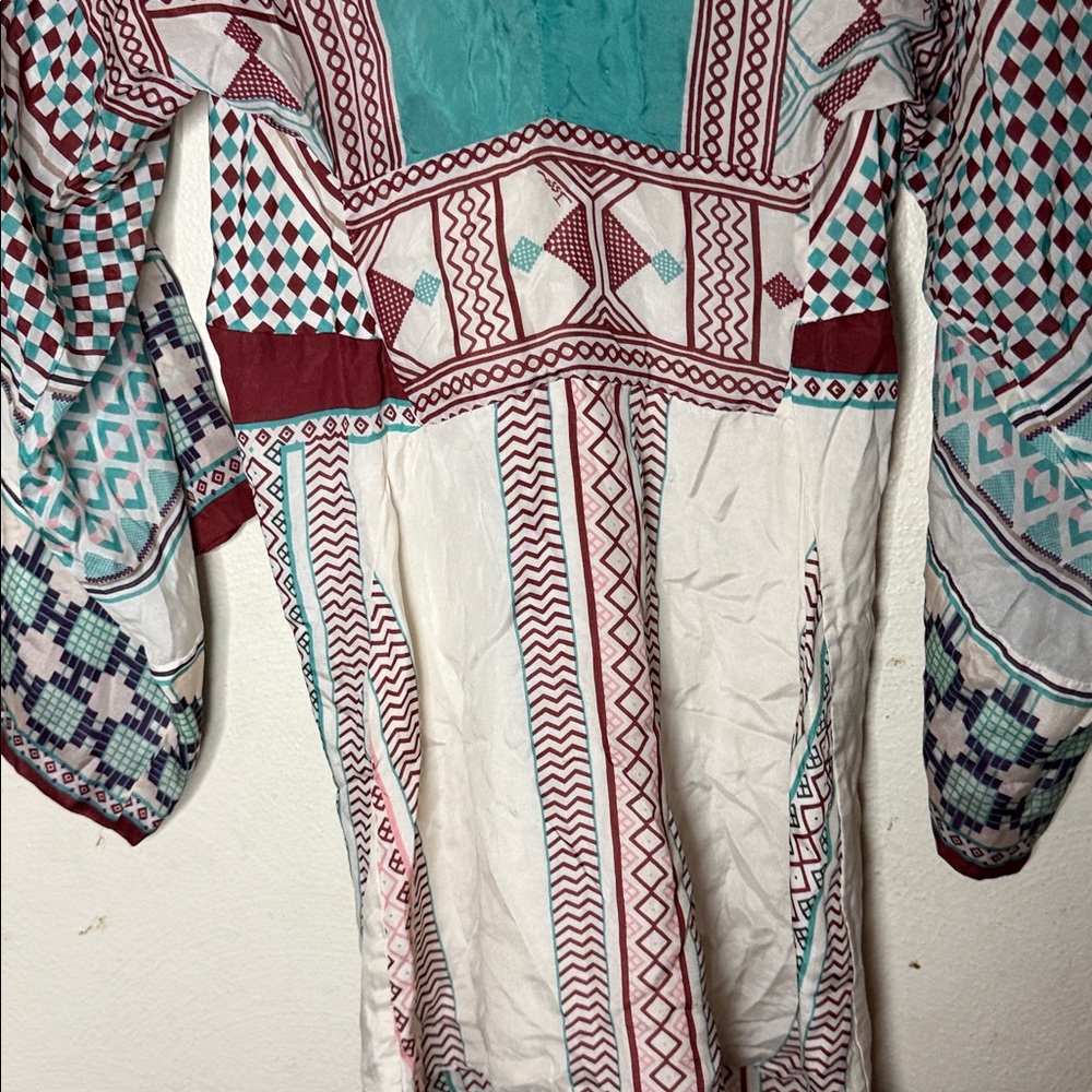 Issa London 100 percent silk tunic style Multicolor Geometric blouse - Picture 12 of 15